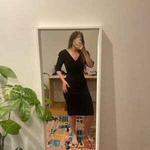 DOLCE & GABBANA black midi dress